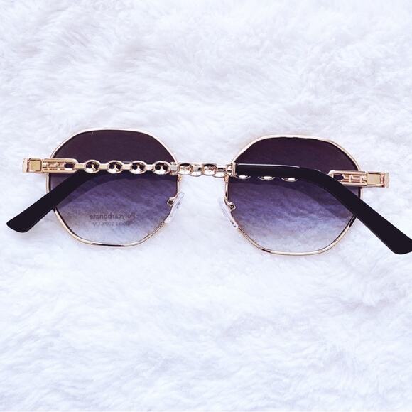 Phoebe Blue & Clear Geometric Sunglasses - Picture 13 of 13
